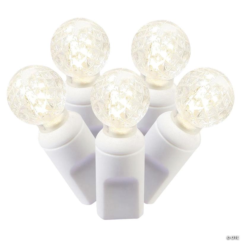 Vickerman 50 Warm White G12 LED Light on White Wire, 25' Light Strand