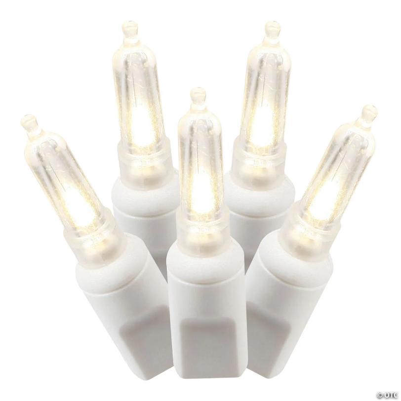 Vickerman 50 Warm White Italian LED on White Wire, 25' Light Strand