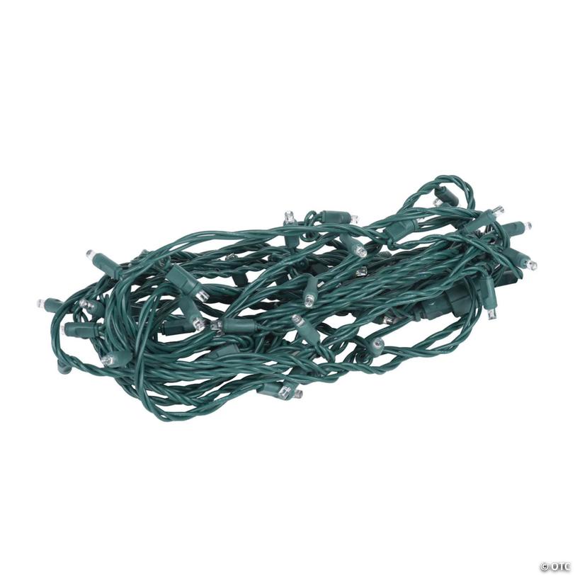 Vickerman 50 Warm White Wide Angle Single Mold Coaxial Non-Rectified LED Light Strand, Green Wire