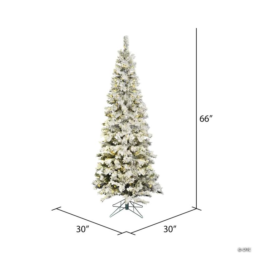 Vickerman 5.5' Flocked Pacific Christmas Tree with Warm White LED Lights