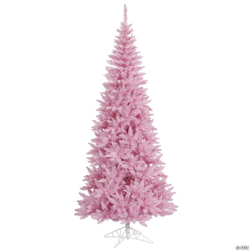 Vickerman 5.5' Pink Fir Slim Artificial Christmas Tree, Unlit