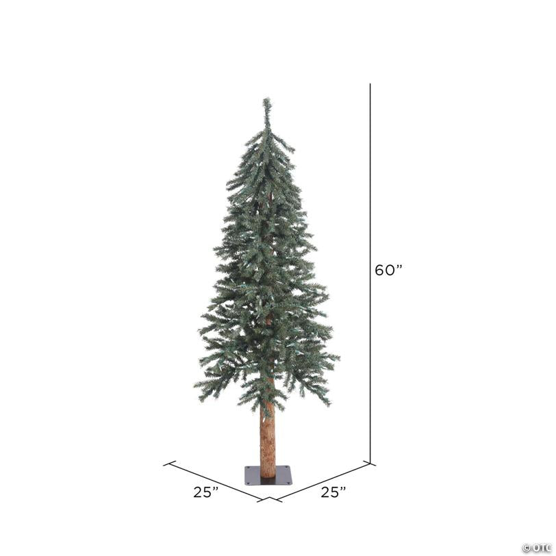 Vickerman 5' Natural Bark Alpine Christmas Tree - Unlit