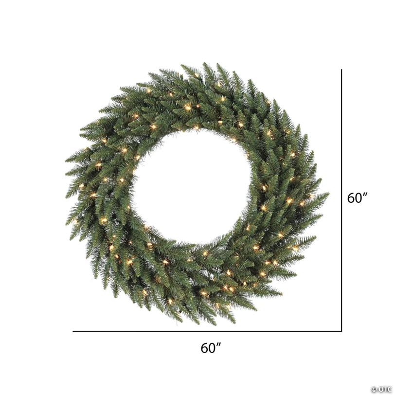 Vickerman 60" Camdon Fir Artificial Christmas Wreath, Warm White LED Mini Lights