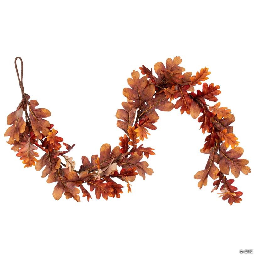 Vickerman 60" Orange Autumn Oak Leaf Garland.
