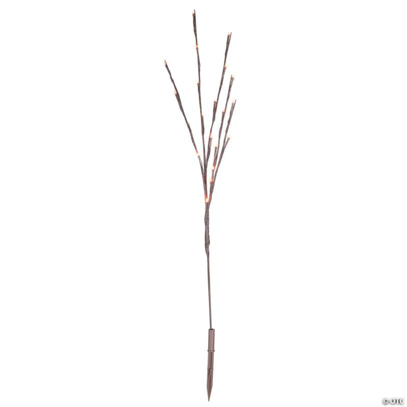 Vickerman 60 Orange Wide Angle LED Twig Light Set on Brown Wire, Pack of 3