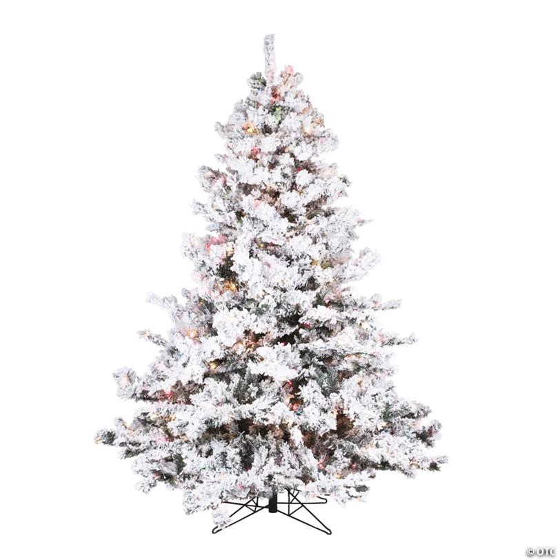 Vickerman 6.5' Flocked Alaskan Pine Christmas Tree with Multi Lights