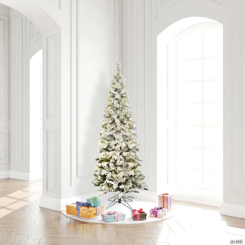 Vickerman 6.5' Flocked Pacific Christmas Tree with Warm White LED Lights