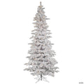 Vickerman 6.5' Flocked White Slim Artificial Christmas Tree, Warm White LED Lights