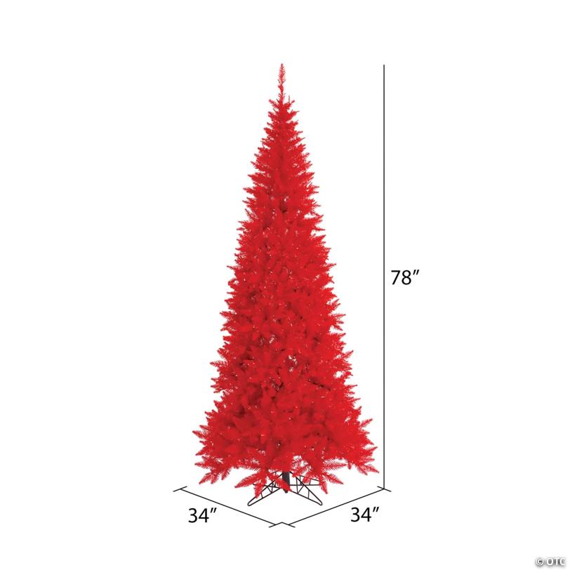 Vickerman 6.5' Red Fir Slim Artificial Christmas Tree, Unlit