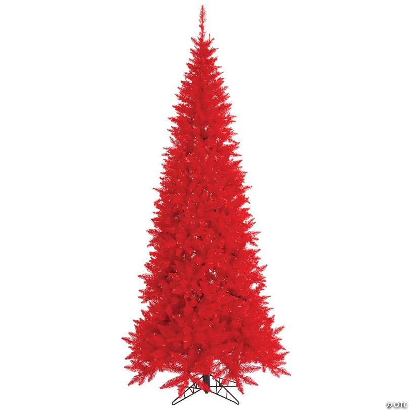 Vickerman 6.5' Red Fir Slim Artificial Christmas Tree, Unlit