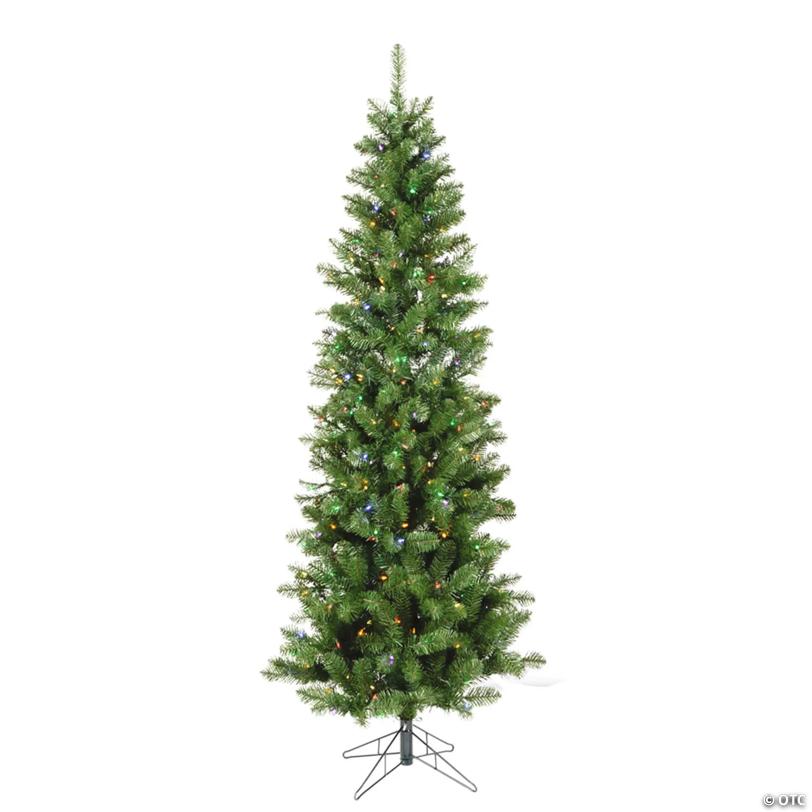 Vickerman 6.5' Salem Pencil Pine Christmas Tree with Multi-Colored LED Lights