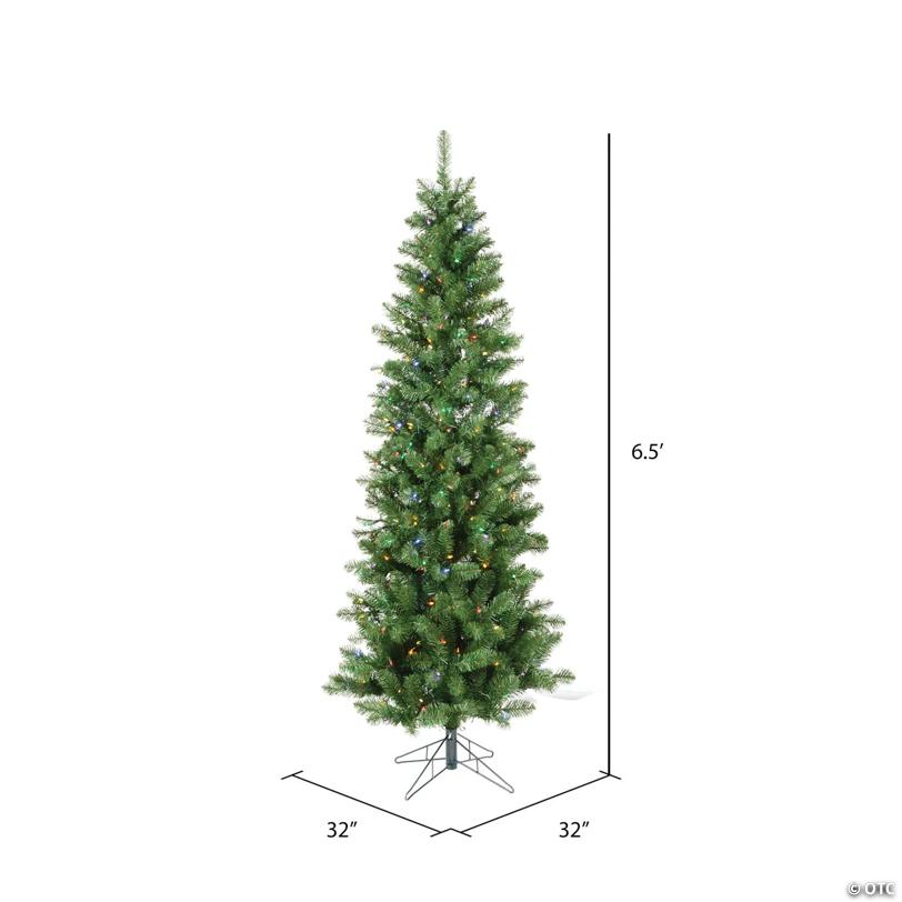 Vickerman 6.5' Salem Pencil Pine Christmas Tree with Multi-Colored LED Lights