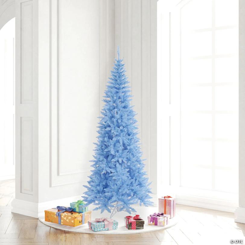 Vickerman 6.5' Sky Blue Fir Slim Artificial Christmas Tree, Unlit