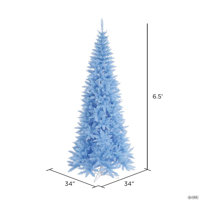 Vickerman 6.5' Sky Blue Fir Slim Artificial Christmas Tree, Unlit