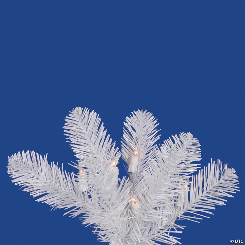 Vickerman 6.5' White Salem Pencil Pine Christmas Tree with Clear Lights
