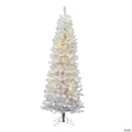 Vickerman 6.5' White Salem Pencil Pine Christmas Tree with Warm White LED Lights