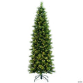 Vickerman 6.5' x 30" Slim Emerald Mixed Fir Artificial Pre-Lit Christmas Tree with 300 Dura-Lit® Warm White LED Mini Lights and 862 Realistic Mixed Fir Tips.