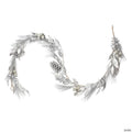 Vickerman 6’ Silver Artificial Pinecone Needle Berry Garland, Unlit