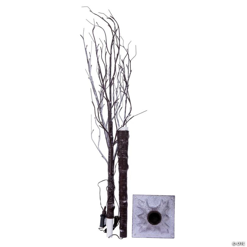 Vickerman 6' Brown Frosted Twig Tree, Warm White 3mm Wide Angle LED lights