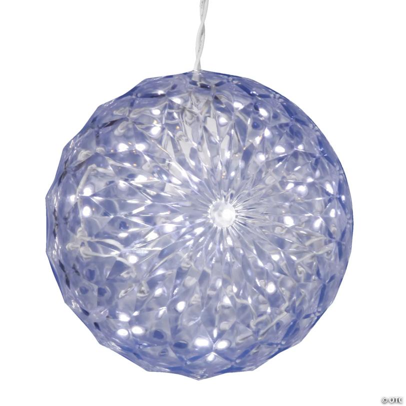 Vickerman 6" Crystal Ball Christmas Ornament with 30 Cool White LED Lights