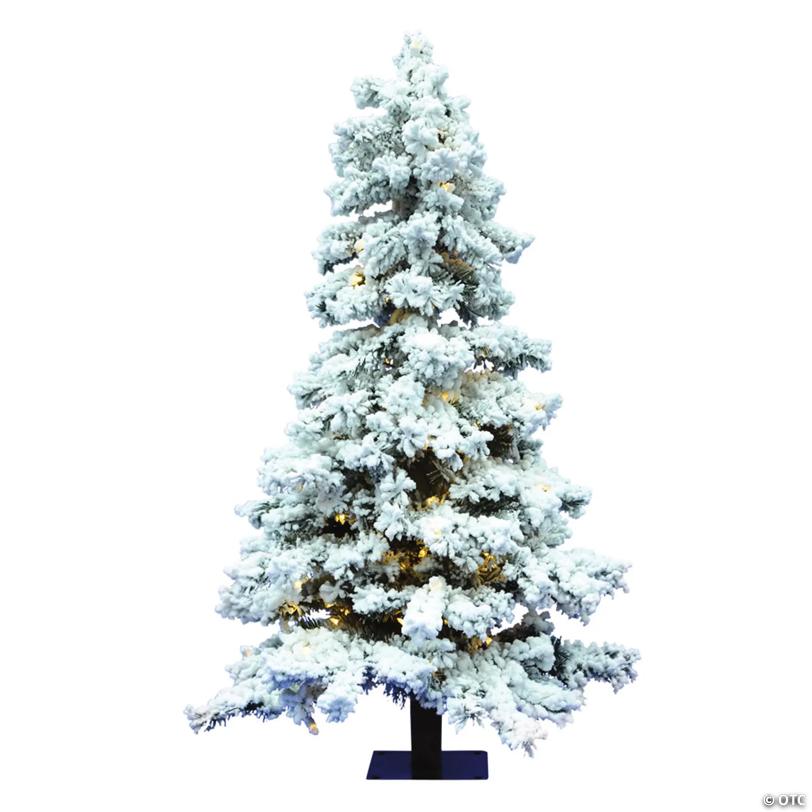 Vickerman 6' Flocked Spruce Christmas Tree with Warm White LED Lights