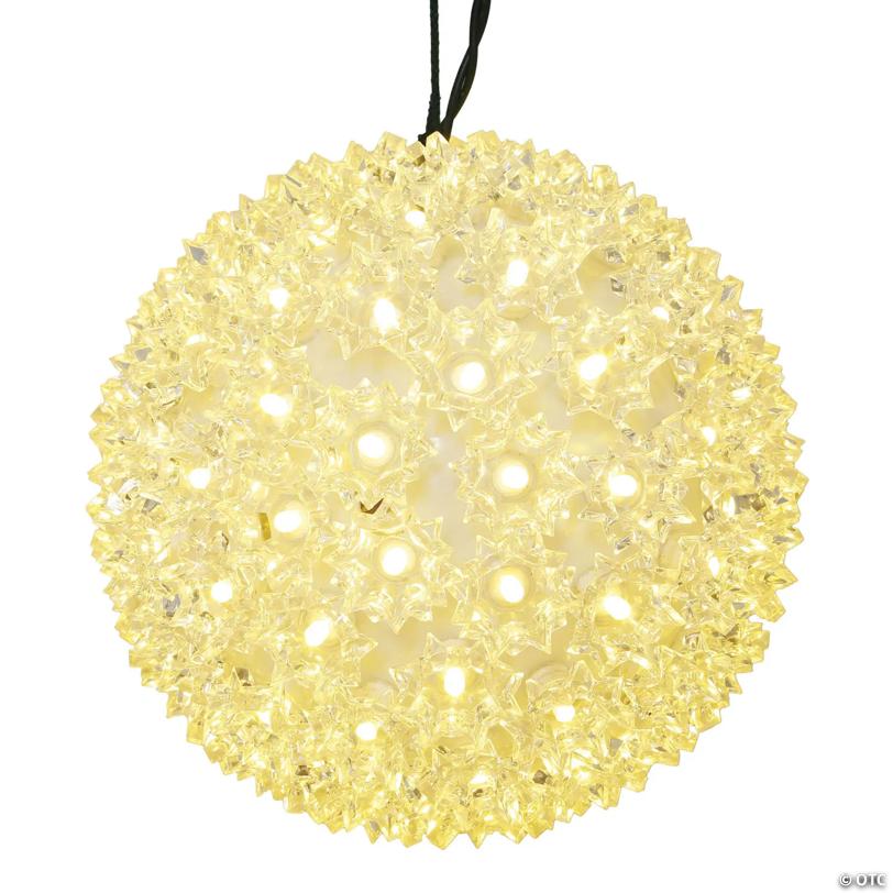 Vickerman 6" Starlight Sphere Christmas Ornament with Warm White Wide Angle LED Lights