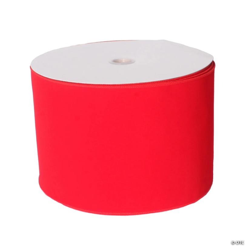 Vickerman 6" x 50 Yards Red Velvet Outdoor Wired Christmas Ribbon