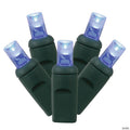 Vickerman 70 Blue Wide Angle LED Single Mold light on Green Wire, 35' Light Strand