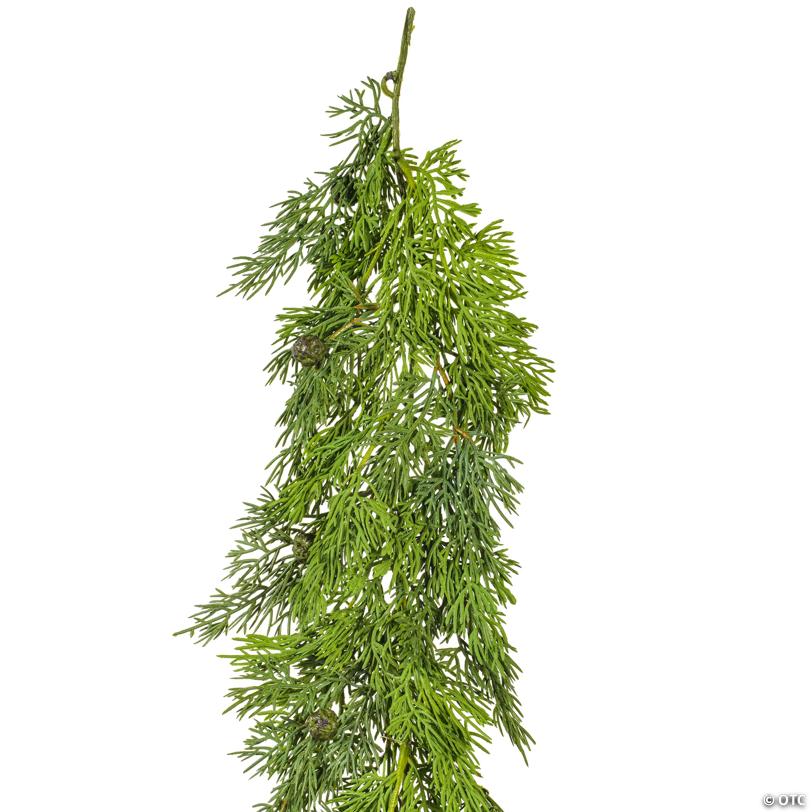 Vickerman 73" Green Stovall Cedar Pine  Artificial Christmas Garland, Unlit