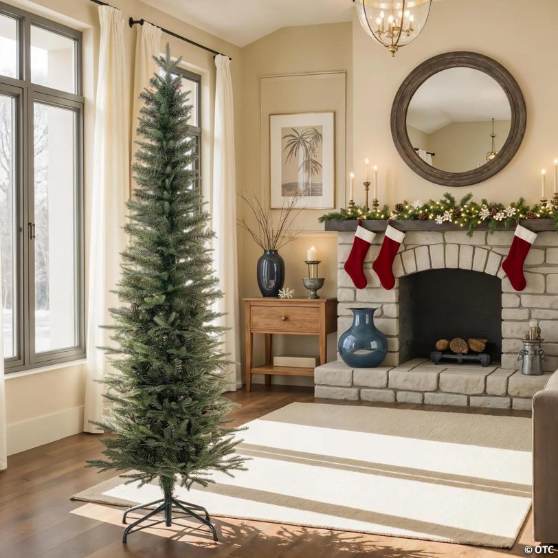 Vickerman 7.5' Bixley Pencil Fir Christmas Tree - Unlit