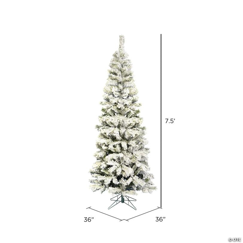 Vickerman 7.5' Flocked Pacific Christmas Tree - Unlit