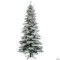 Vickerman 7.5' Flocked Utica Fir Slim Christmas Tree with Multi Lights