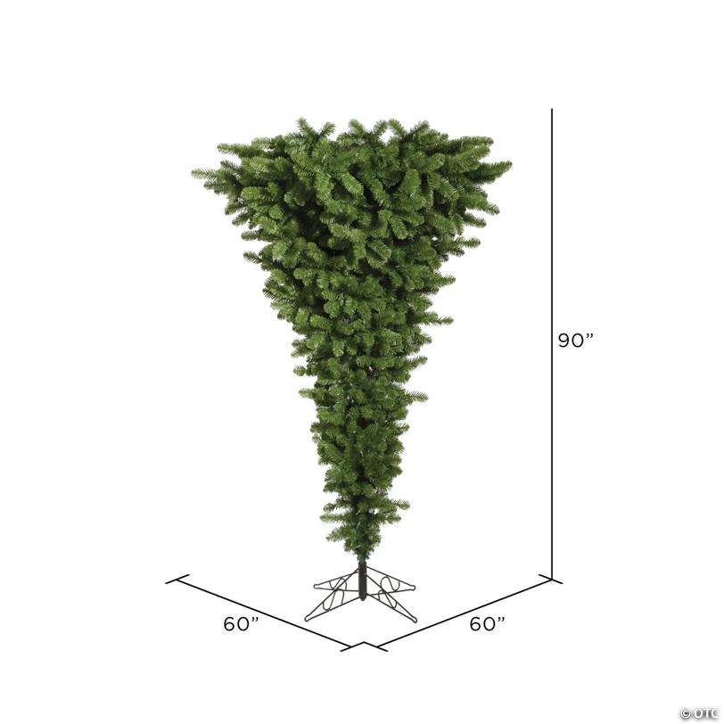 Vickerman 7.5' Green Upside Down Christmas Tree - Unlit