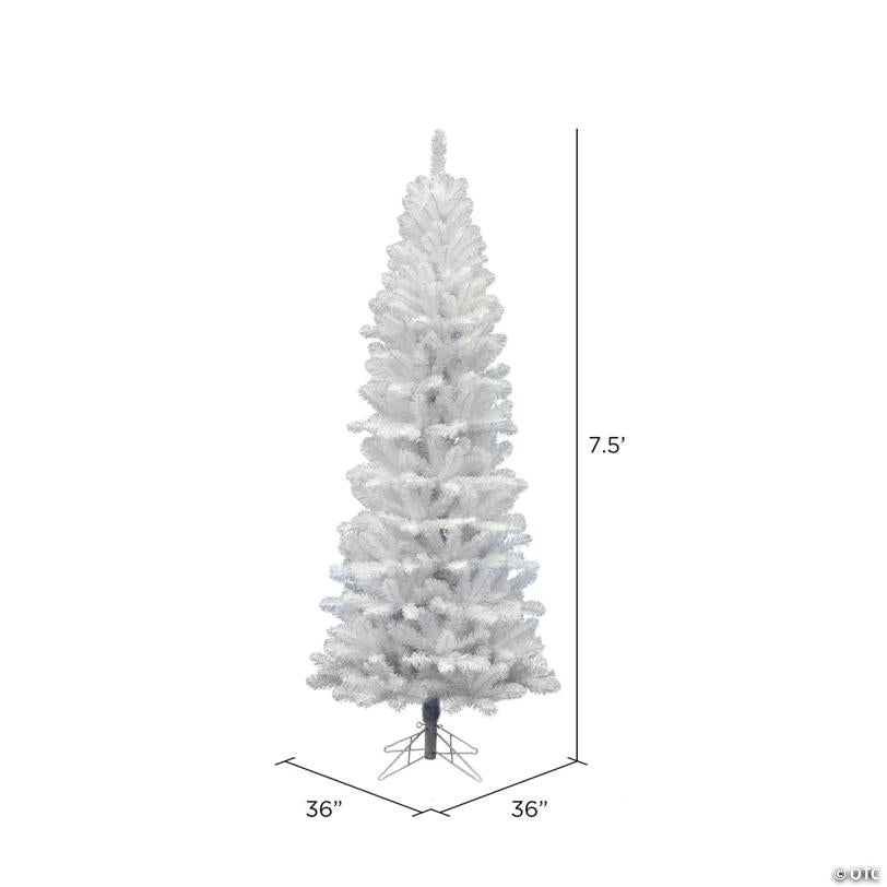Vickerman 7.5' White Salem Pencil Pine Christmas Tree - Unlit