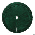 Vickerman 84" plush Emerald Green velvet Christmas tree skirt. Fully Lined; has a Tie Closure.