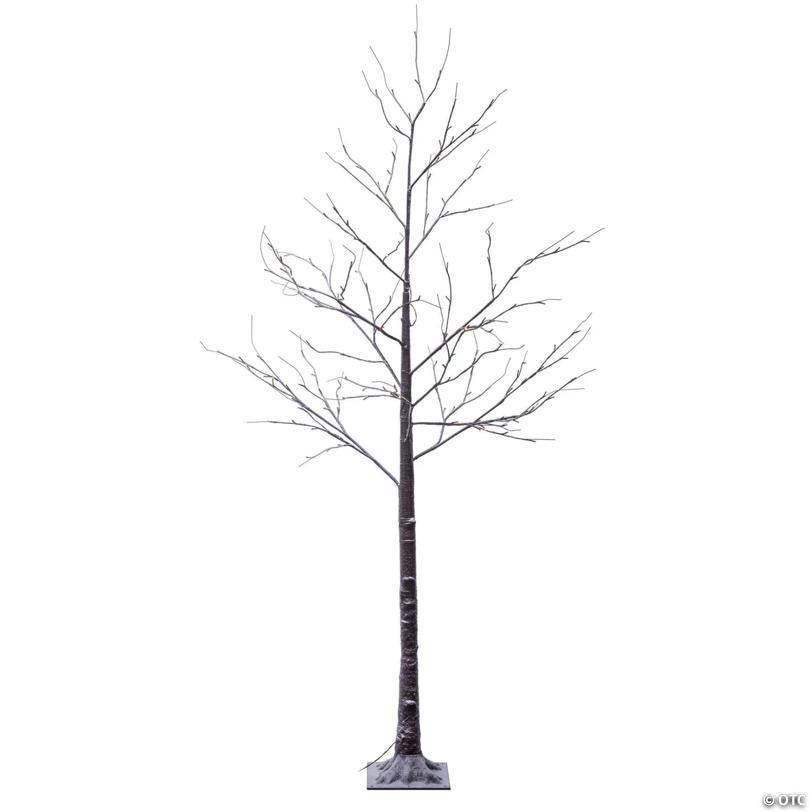 Vickerman 8' Brown Frosted Twig Tree, Warm White 3mm Wide Angle LED lights