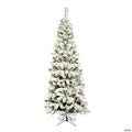 Vickerman 9.5' Flocked Pacific Pencil Artificial Christmas Tree, Unlit