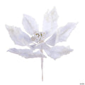 Vickerman 9" Artificial White Double Sided Velvet Poinsettia Christmas Pick, 2 per bag