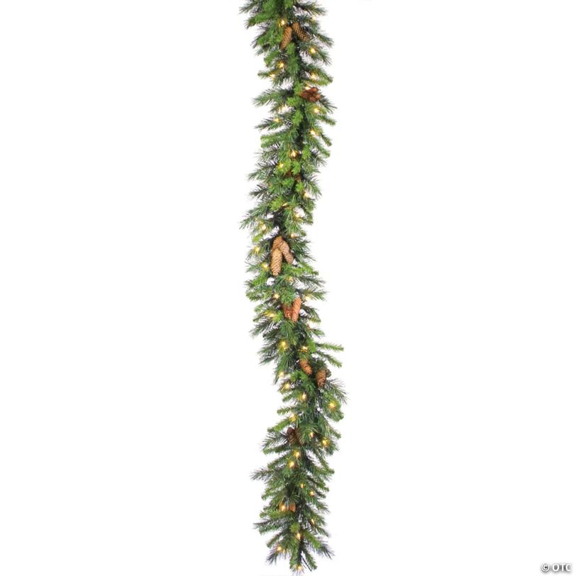 Vickerman 9' Cheyenne Artificial Christmas Garland, Warm White LED Lights