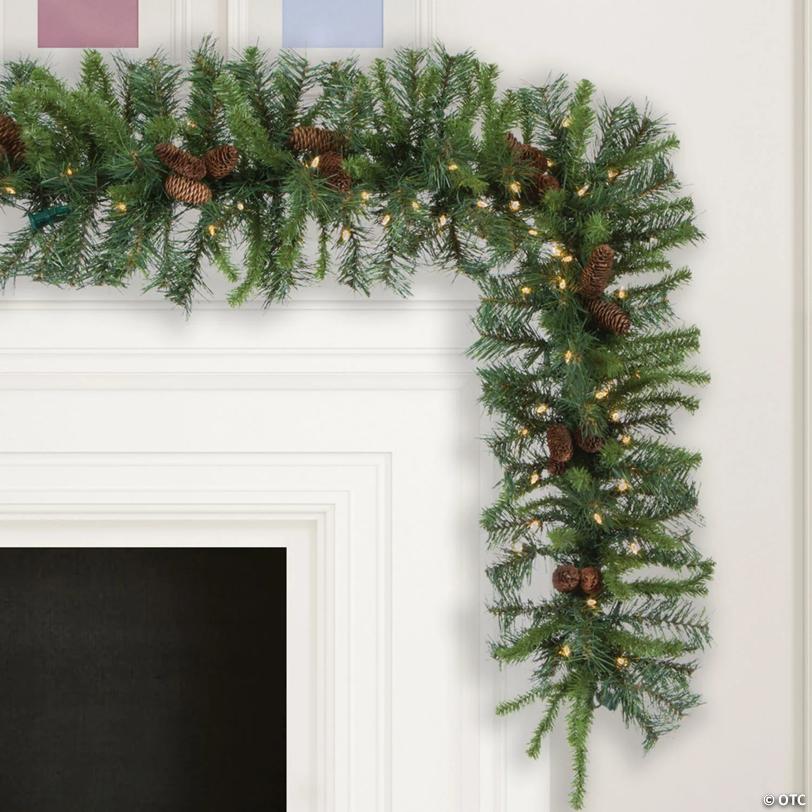 Vickerman 9' Cheyenne Artificial Christmas Garland, Warm White LED Lights