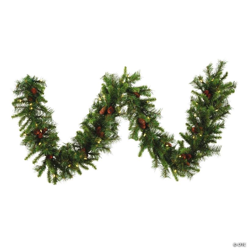 Vickerman 9' Cheyenne Christmas Garland with Warm White Lights
