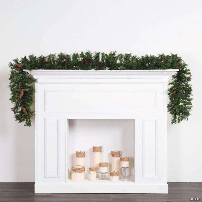 Vickerman 9' Cheyenne Christmas Garland with Warm White Lights