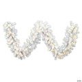 Vickerman 9' Crystal White Spruce Christmas Garland with Warm White LED Lights