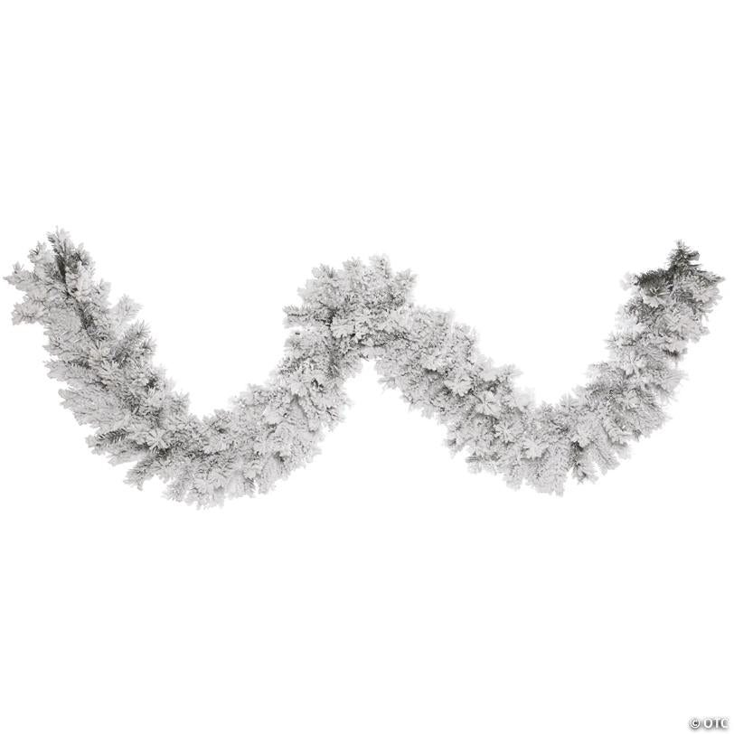 Vickerman 9' Flocked Alaskan Pine Christmas Garland - Unlit