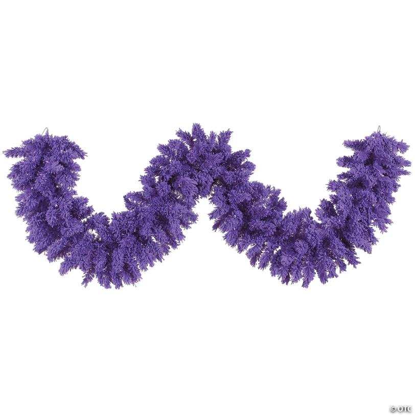 Vickerman 9' Flocked Purple Fir Artificial Christmas Garland, Unlit