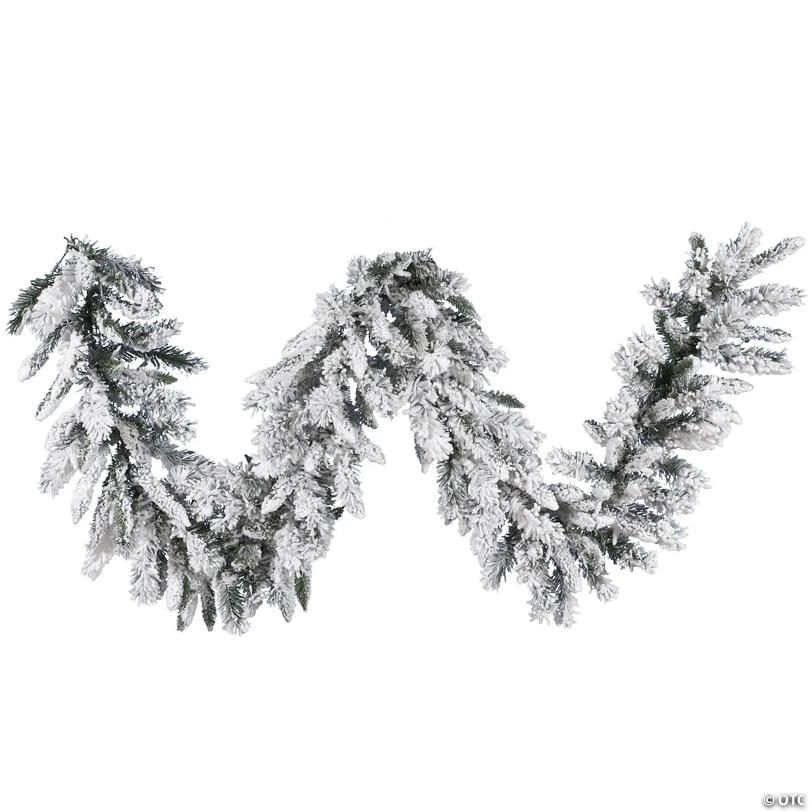Vickerman 9' Flocked Snow Ridge Artificial Christmas Garland, Unlit