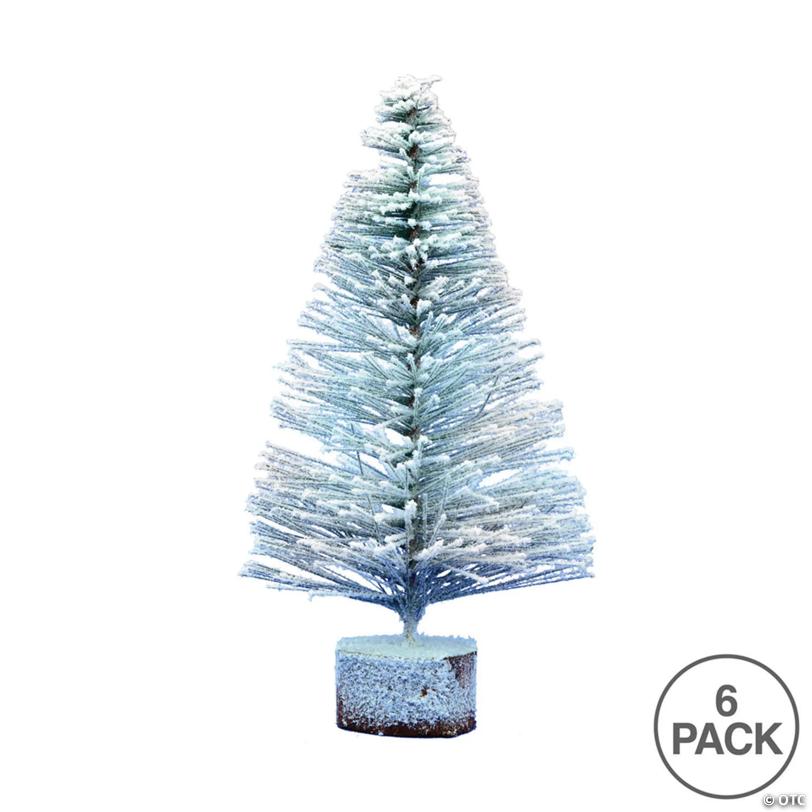 Vickerman 9" Flocked Village Artificial Christmas tree, Set of 6