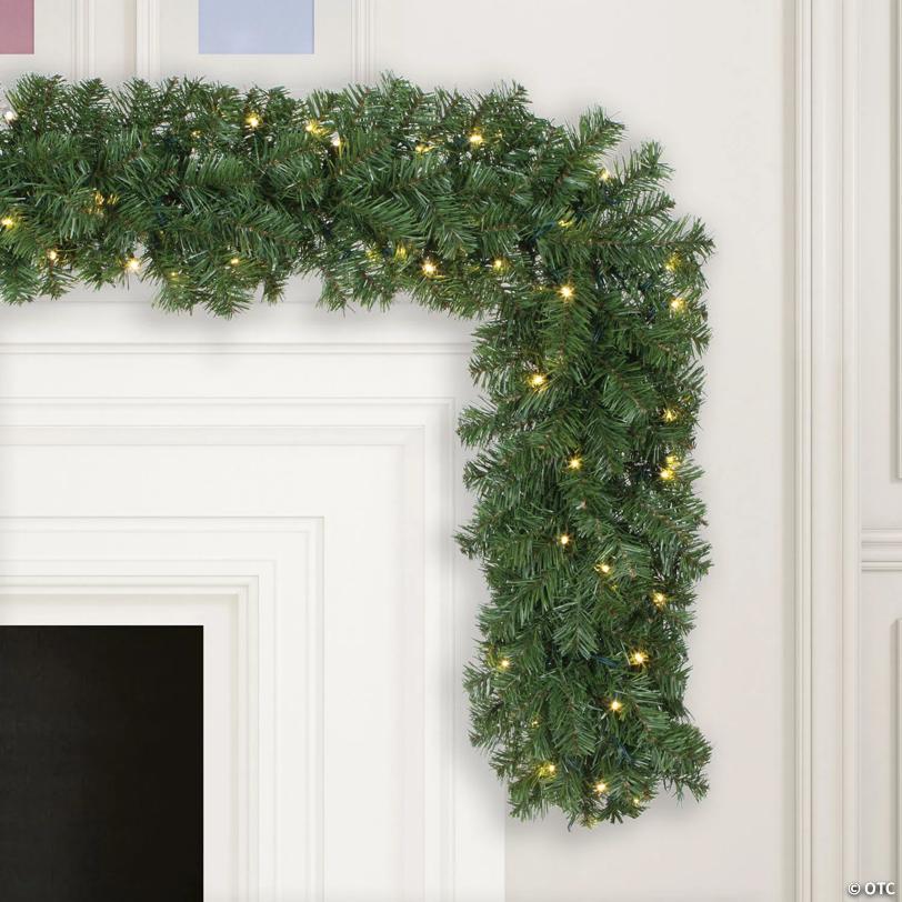 Vickerman 9' Grand Teton Artificial Christmas Garland, Warm White LED Mini Lights