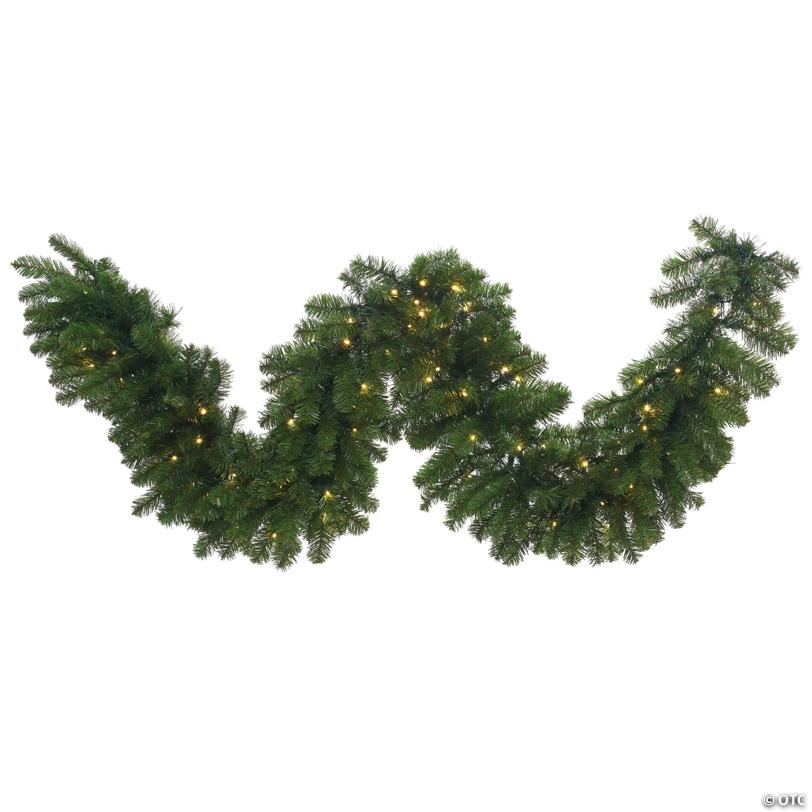 Vickerman 9' Grand Teton Artificial Christmas Garland, Warm White Wide Angle LED Lights