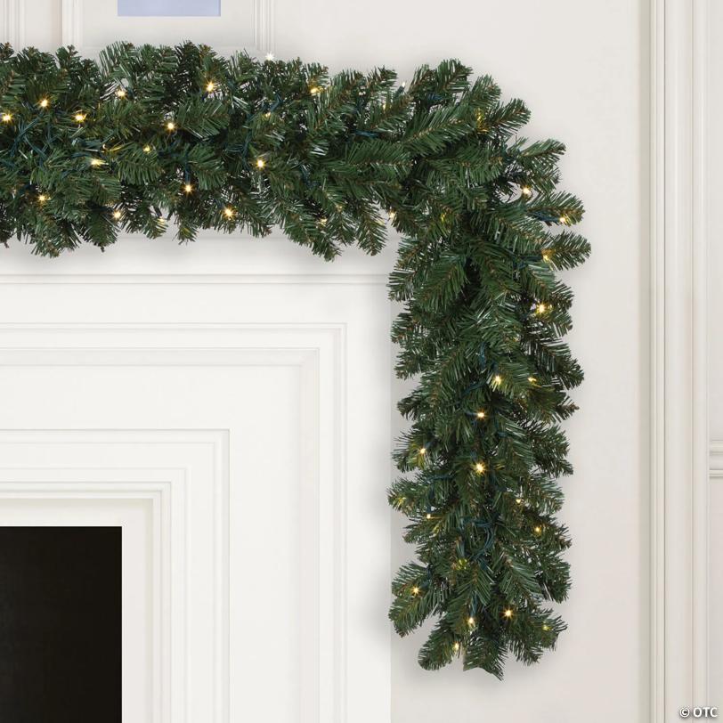 Vickerman 9' Oregon Fir Artificial Christmas Garland, Warm White LED Lights